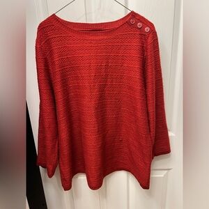 Croft & Barrow Textured Red Sweater